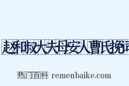 赵和叔大夫母安人曹氏挽词是什么意思的图片